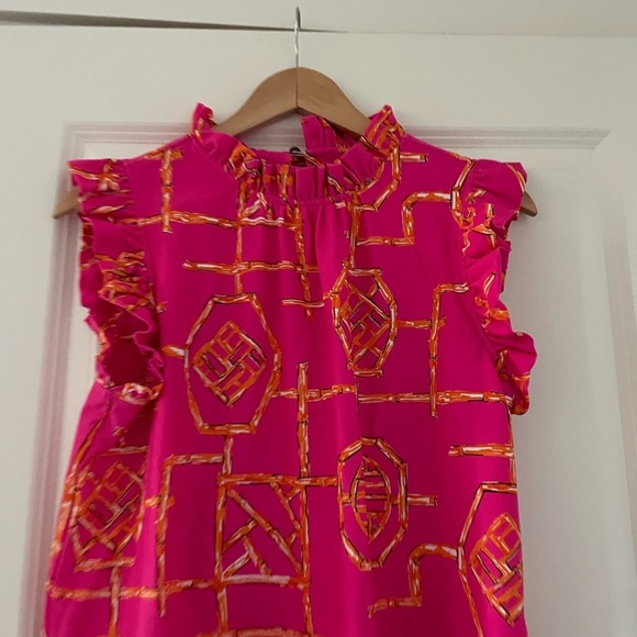 Jude Connally Miley Top Bamboo Lattice Spring Pink Apricot Jude Cloth - Picture 7 of 8